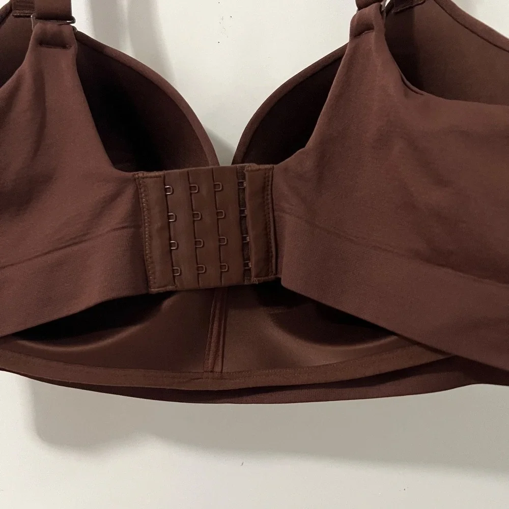 TrueKind Comfort Full Coverage Seamless Bra Brown 3XL Adjustable Straps